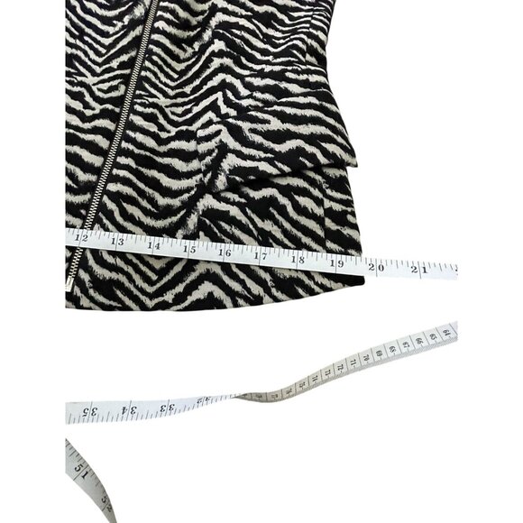 Louben Moto Zebra Print Wool Blend Womens Jacket Size 10  Asymmetric Zipper - Picture 8 of 16